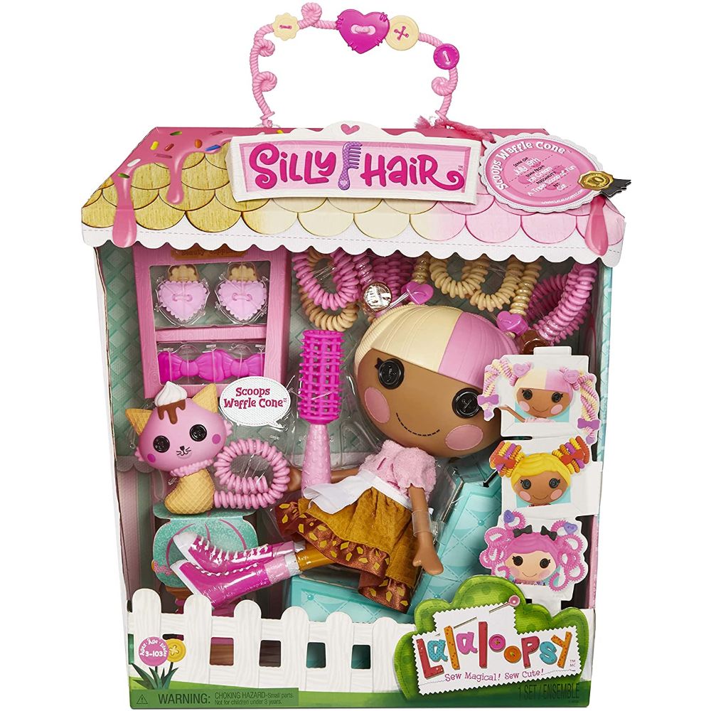 Lalaloopsy Silly Hair Doll - Scoops Waffle Cone with Pet Cat