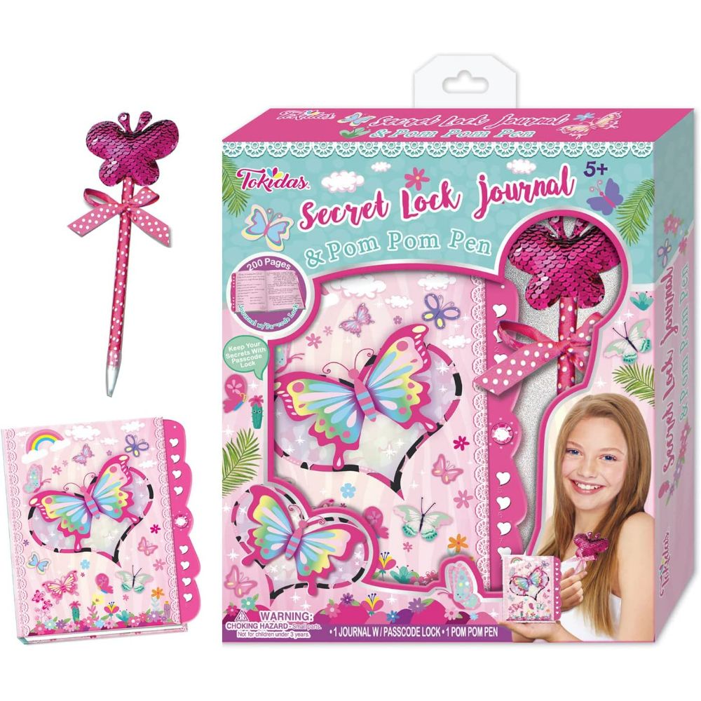 Tokidas Secret Lock Journal Butterfly Top Pen