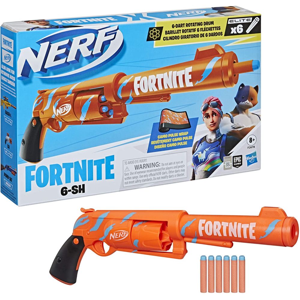 Nerf Fortnite 6-SH Dart Blaster Camo Pulse Wrap
