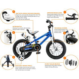 RoyalBaby Kids Bike Freestyle Bicycle 18 with Kickstand Child's Bike, Blue