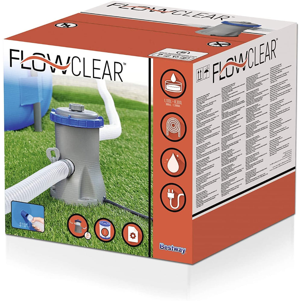 Bestway Flowclear 330gal Filter Pump Swimming Pool, Grey  Image#1