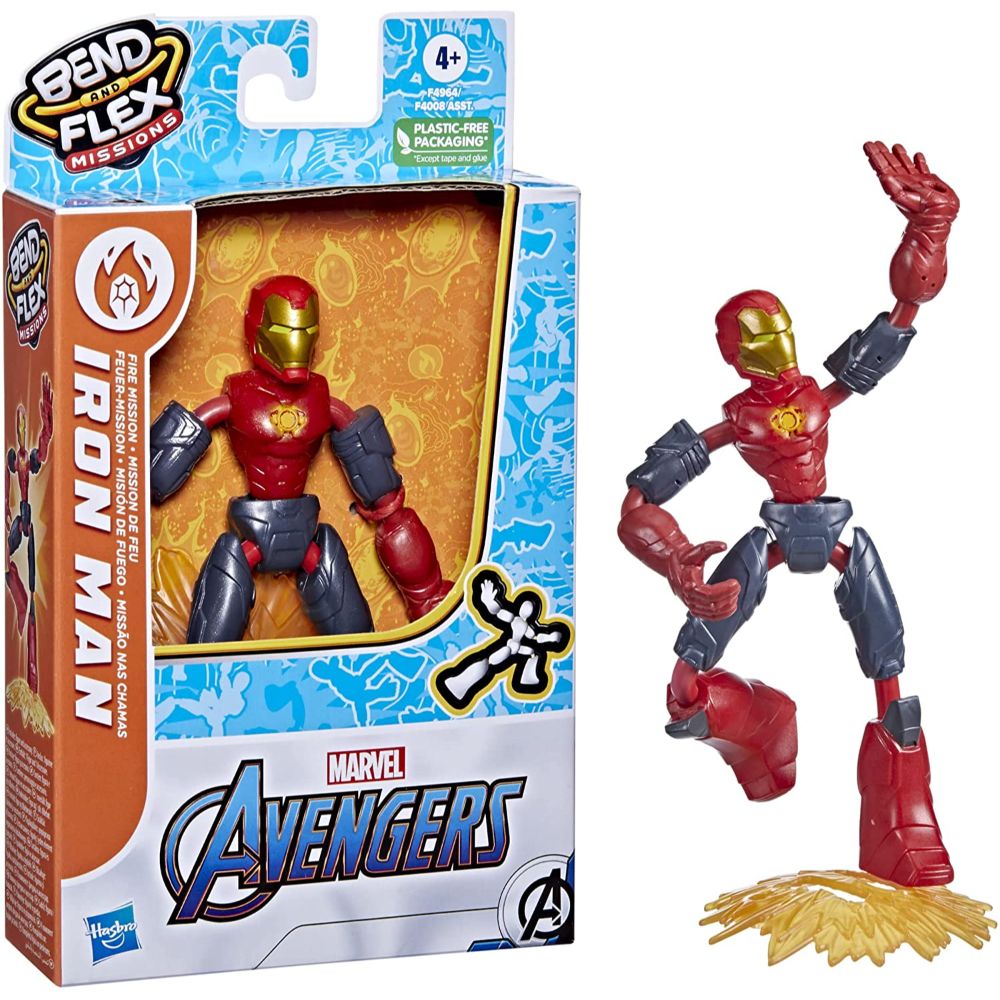 Marvel Bend and Flex Missions Iron Man Fire Mission Action Figure