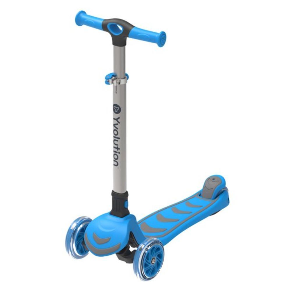 Yvolution Y Glider Kick & Roll 3-Wheel Scooter with LED Wheels - Blue