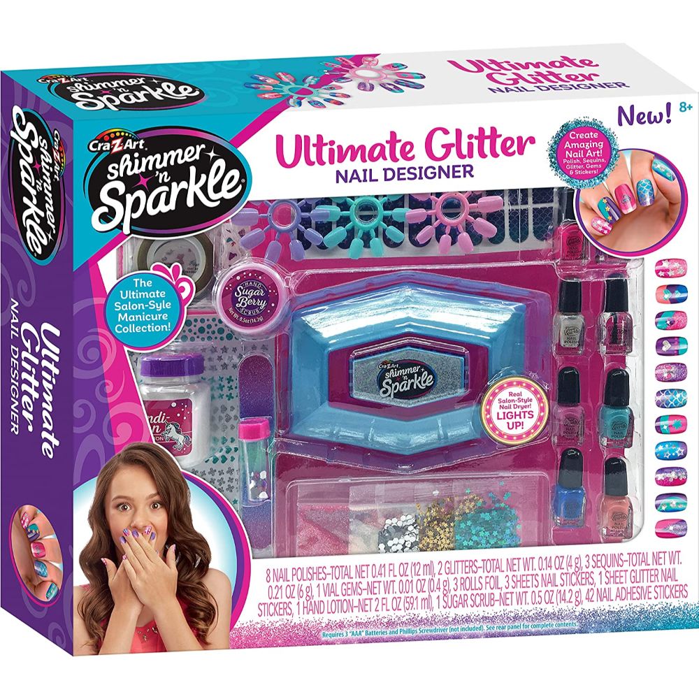 Shimmer N Sparkle - Ultimate Glitter Nail Designer Set