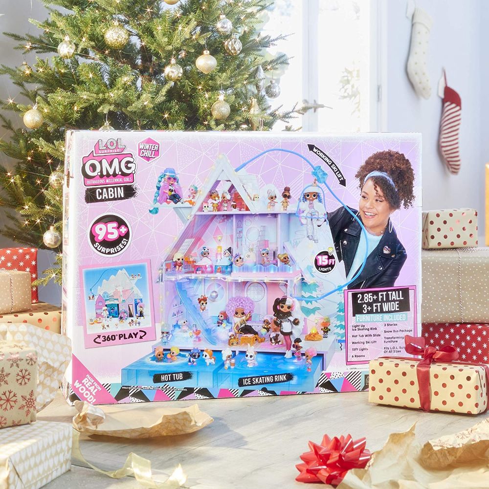 LOL Surprise OMG Winter Chill Cabin Wooden Doll House Playset with 95 Toys4me