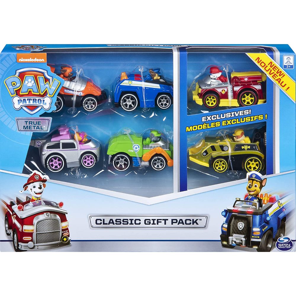 Paw Patrol, True Metal Classic Gift Pack of 6 Collectible Die-Cast Vehicles