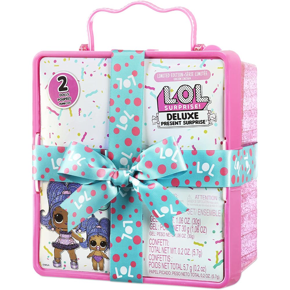 LOL Surprise Deluxe Present Surprise Series 2 Slumber Party Theme with Exclusive Doll & Lil Sister