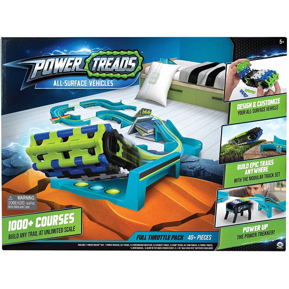 Power Treads - All-Surface Toy Vehicles - Full Throttle Pack - 40+ Pieces