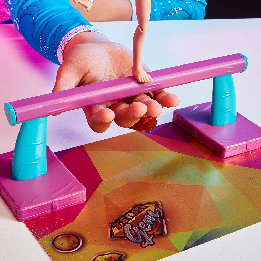 Team Gem Magic Gemtastic Balance Beam and Amber Gymnast Doll
