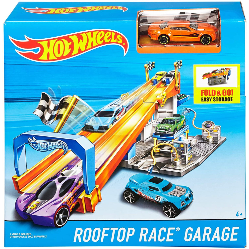 Hot Wheels Exclusive Playset With Garage and Race Track And Rooftop  Image#1