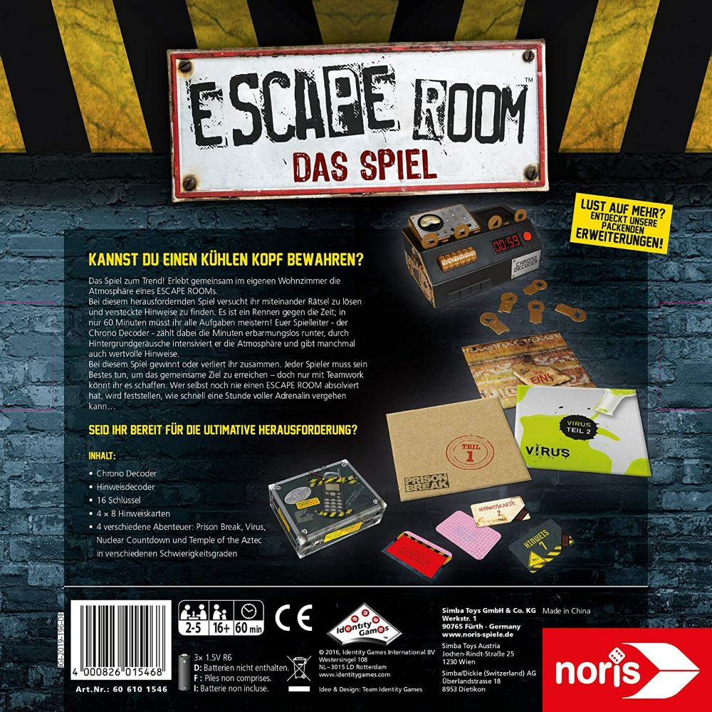 Noris Spiele 606101546 Escape Room