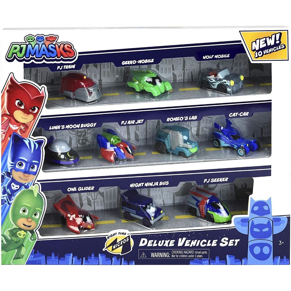 PJ Masks Night Time Micros Deluxe Vehicle Set – Toys4me