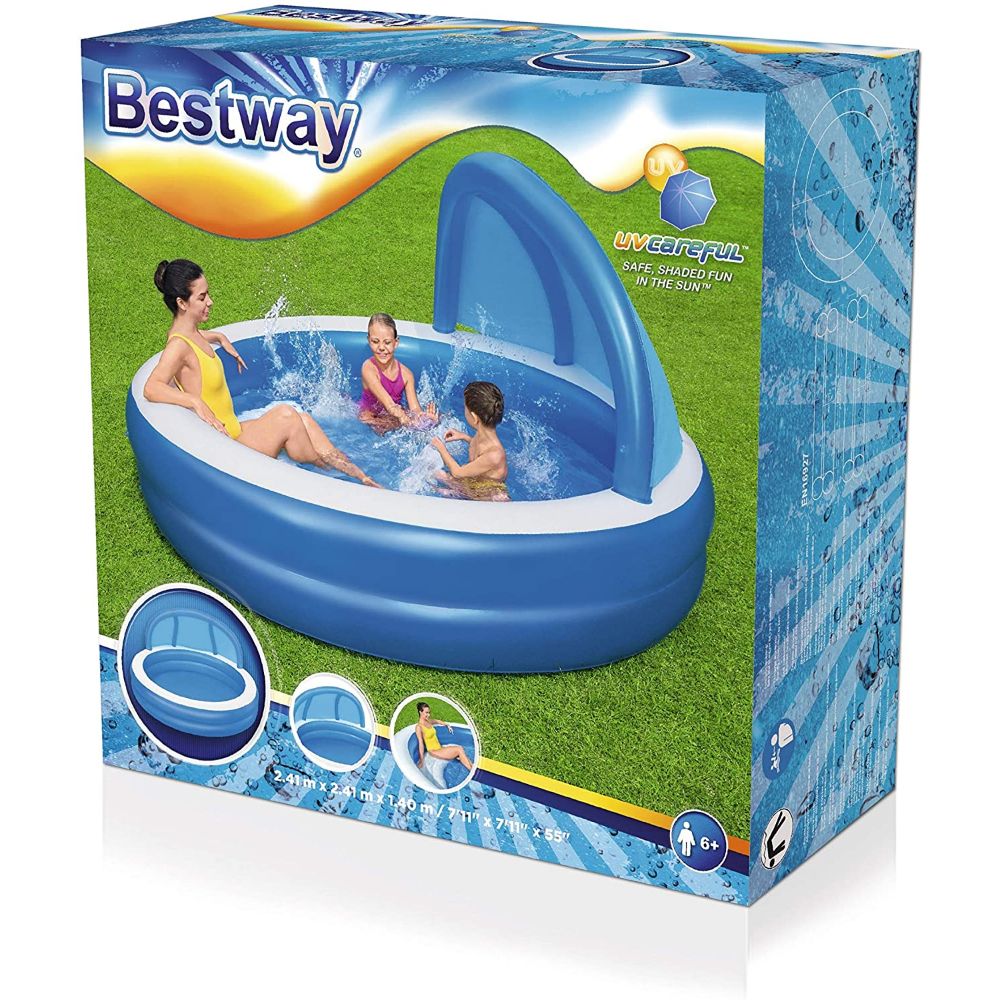 Bestway 7'11" x 7'11" x 55"/2.41m x 2.41m x 1.40m Summer Days Family Pool
