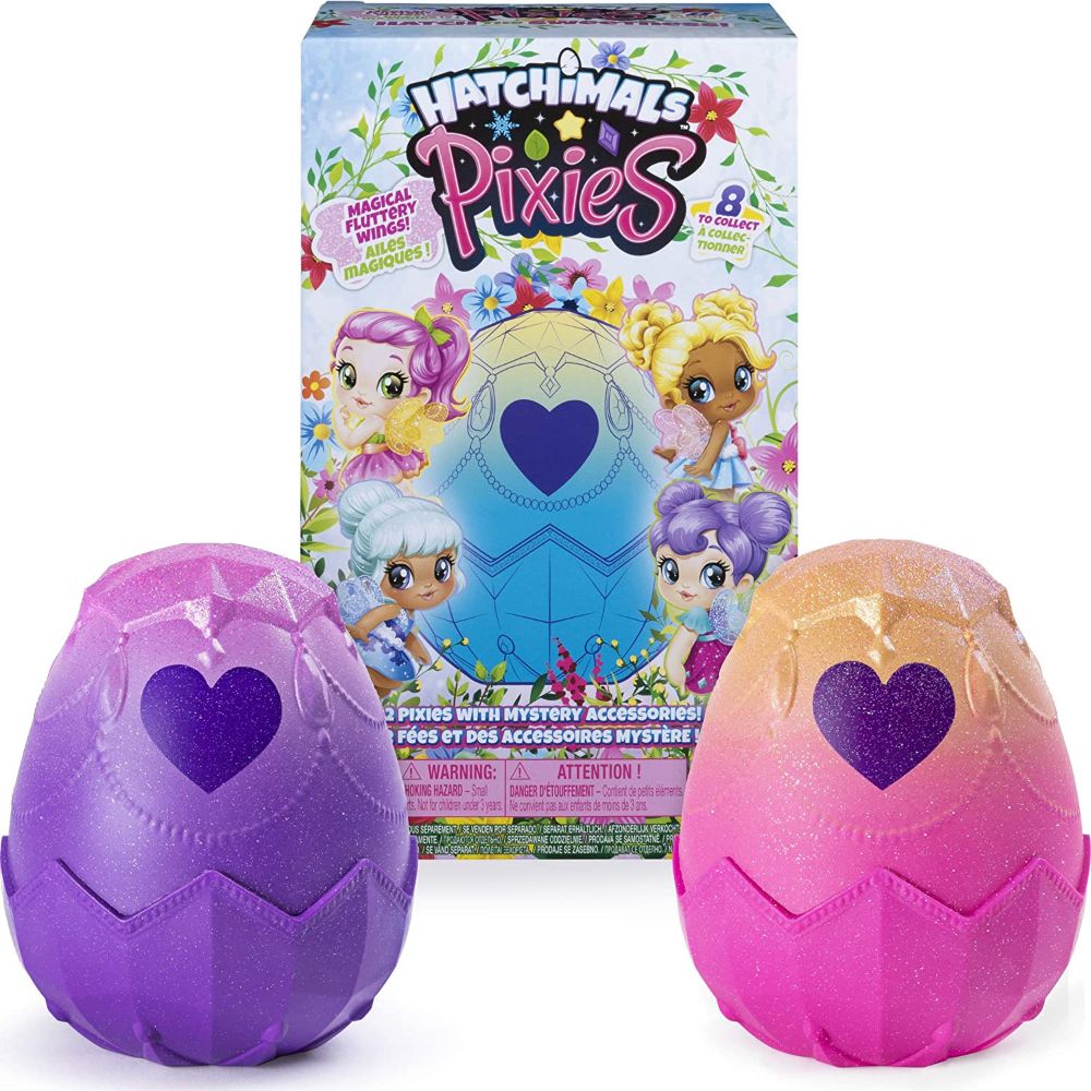 Hatchimals Pixies 2-Pack, 2.5-Inch Collectible Dolls and Accessories