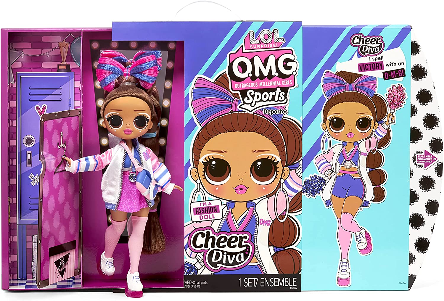 LOL Surprise OMG Sports Cheer Diva Competitive Cheerleading Fashion Doll