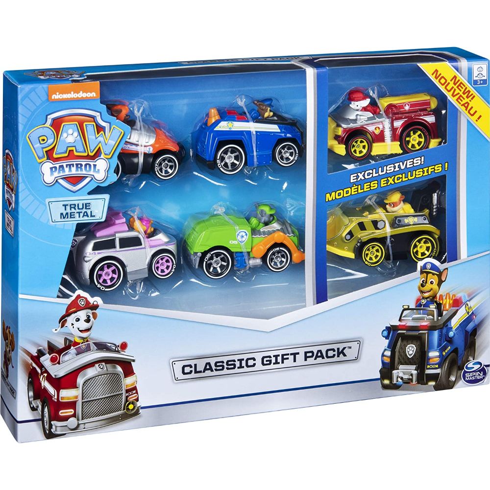 Paw Patrol, True Metal Classic Gift Pack of 6 Collectible Die-Cast Vehicles
