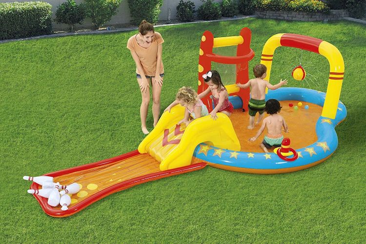 Bestway Inflatable Kids Water Play Center - Lil' Champ Paddling Pool with Multiple Activities