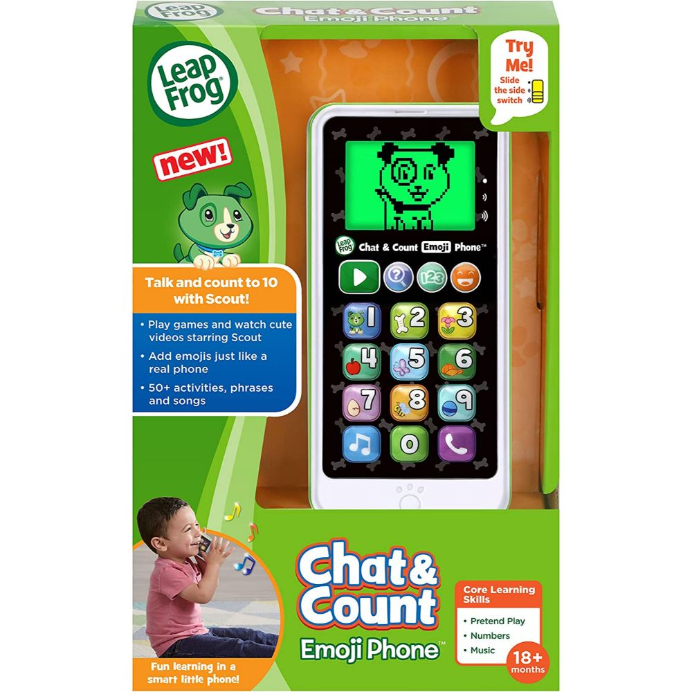 LeapFrog Chat and Count Emoji Phone, Green LeapFrog Chat and Count Emoji Phone, Green