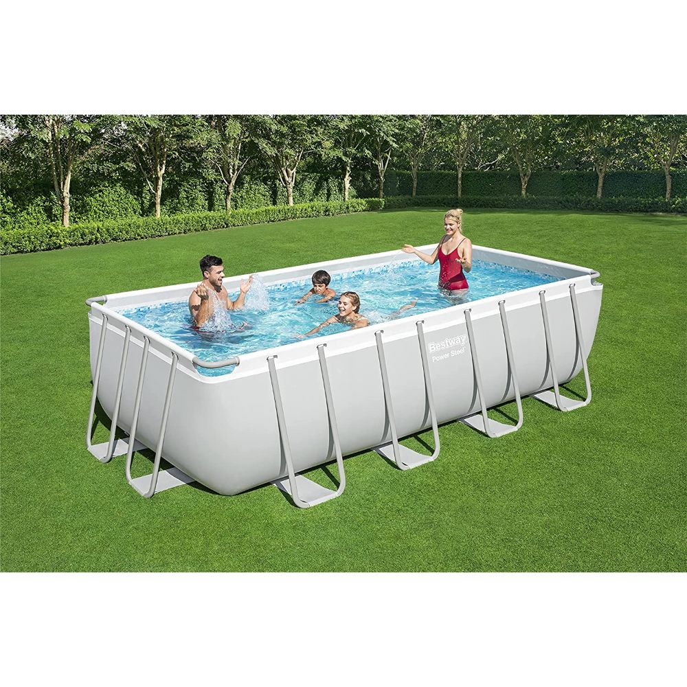 Bestway - Power Steel Rectangular Pool Set 4.88m x 2.44m x 1.22m Bestway - Power Steel Rectangular Pool Set 4.88m x 2.44m x 1.22m