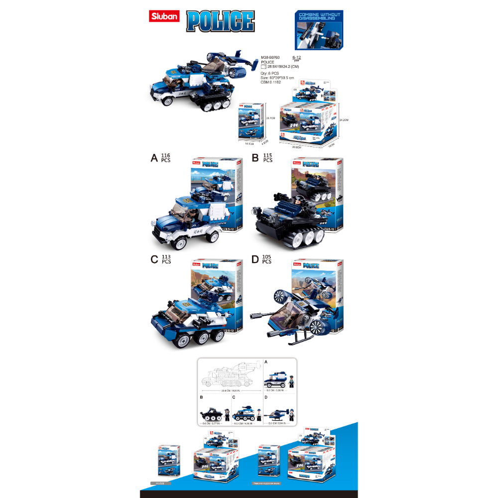 Sluban Police-Collection 4Into1-Display Box  Image#1