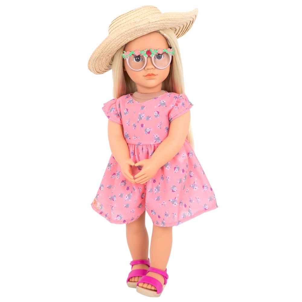Our Generation  Doll with Floral Printed and Sunhat Dahlia