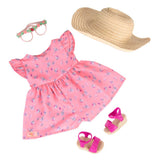 Our Generation  Doll with Floral Printed and Sunhat Dahlia
