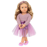 Our Generation Doll with Two-Tone Purple Ballet Tutu Savannah