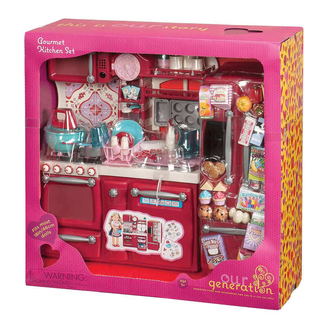 Our Generation Gourmet Kitchen Set – Red – Toys4me