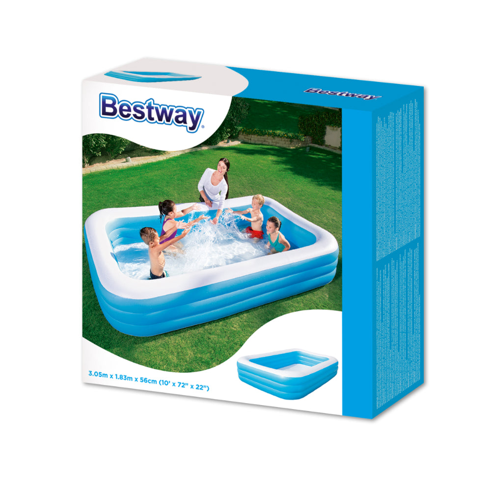 Bestway Deluxe Blue Rectangular Family Pool