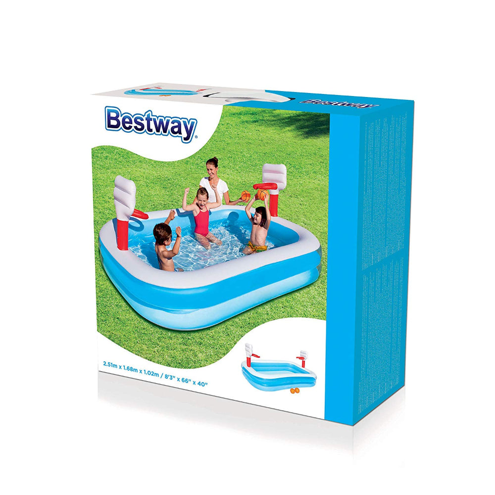 Bestway 83 X 66 X 40/251 M X 168 M X 102 M Basketball Play Pool  Image#1