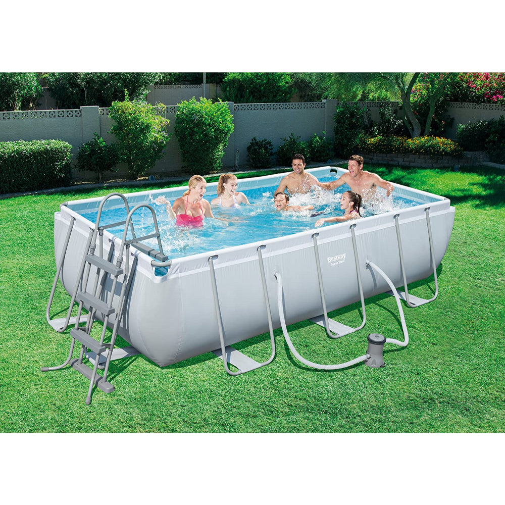 Bestway Power Steel 13'3" x 6'7" x 39.5"/4.04m x 2.01m x 1.00m Rectangular Pool Set  Image#1