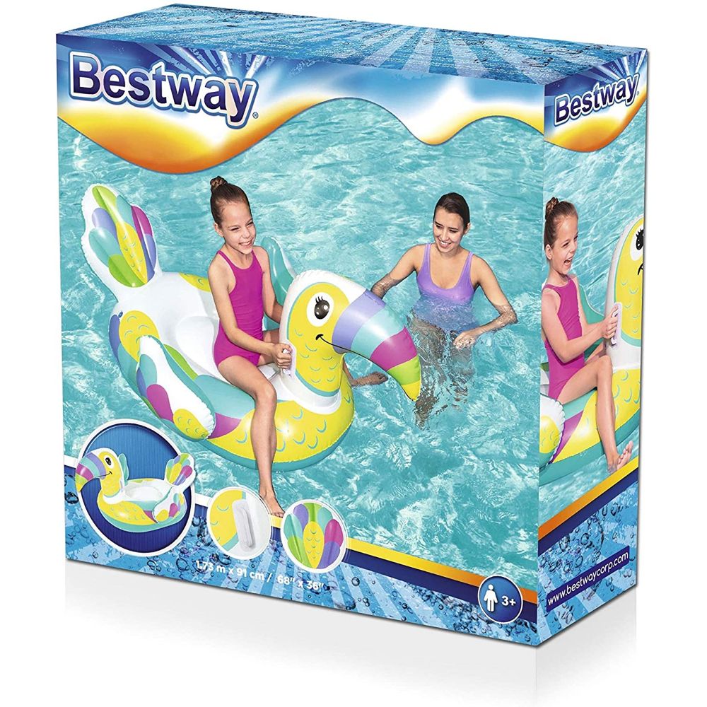 Bestway 68″ x 36″/1.73m x 91cm Toucan Pool Day Ride-On  Image#1