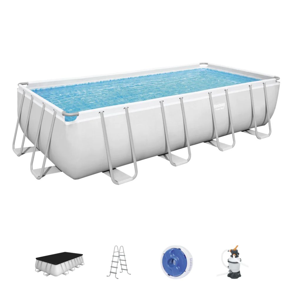Bestway Power Steel™ 16' x 8' x 48"/4.88m x 2.44m x 1.22m Rectangular Pool Set