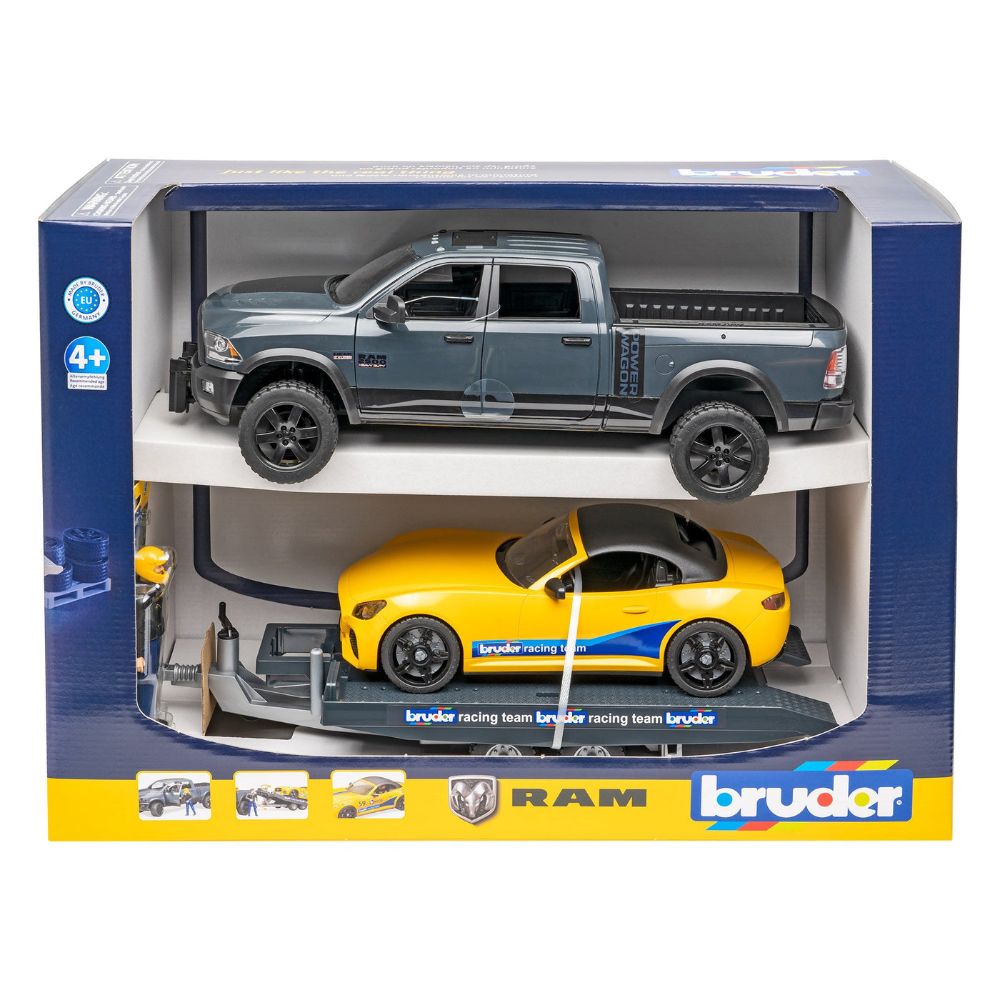 Bruder RAM 2500 Power Wagon and Roadster Racing Team Toys4me