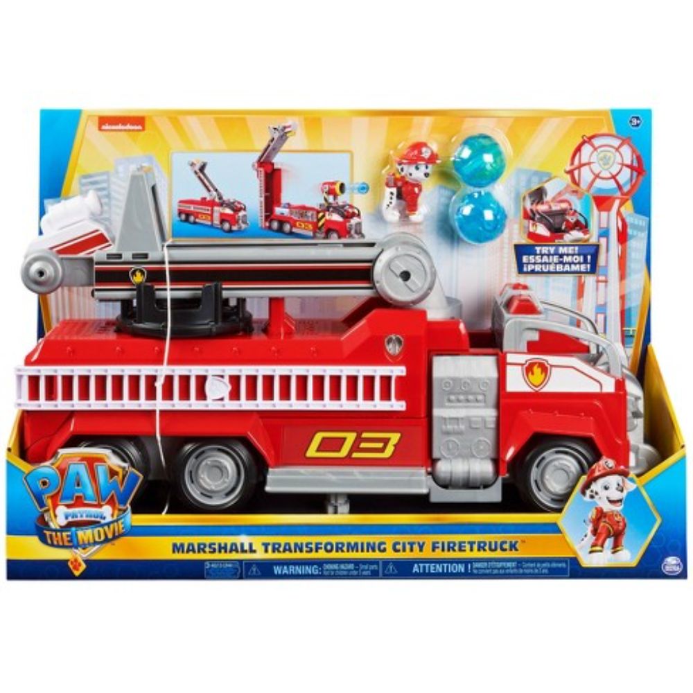 Paw Patrol, Marshallâ€™s Transforming Movie City Fire Truck