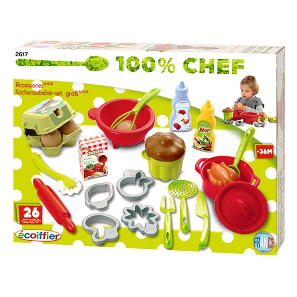 Ecoiffier 100% Chef Pro Cook Accessories 26Pcs  Image#1