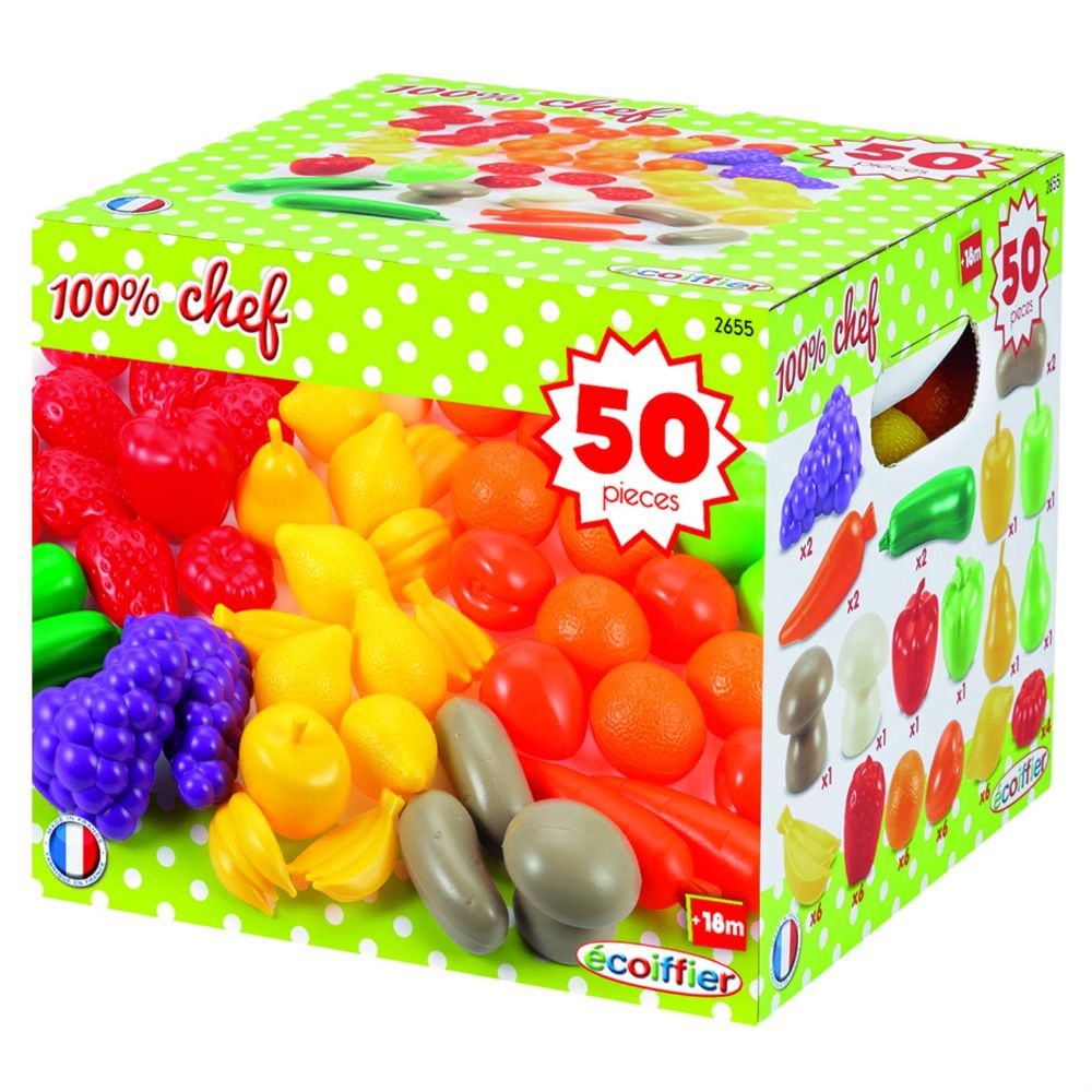 Ecoiffier 50 Fruits And Vegetables Pack  Image#1
