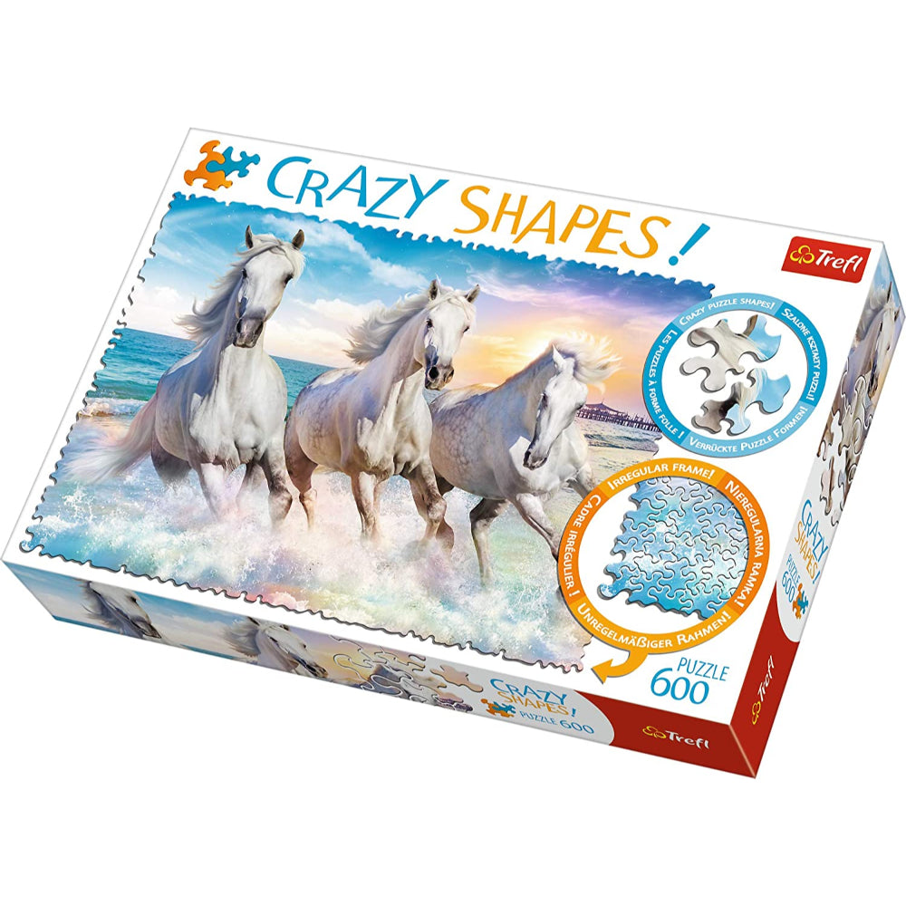 Trefl Puzzles  600 Crazy Shapes  Galloping Among The Waves  Image#1
