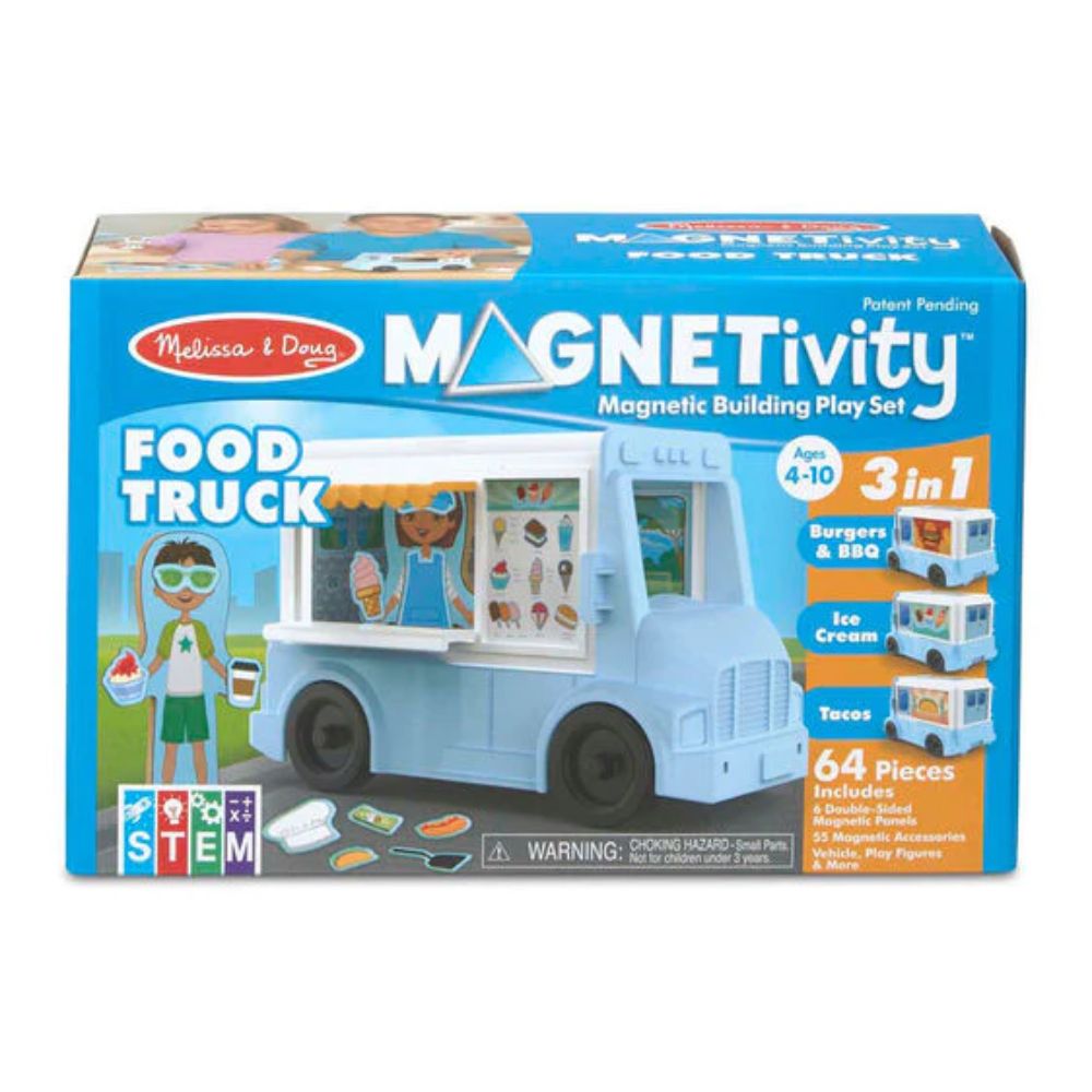 Melissa and Doug MD30665 Magnetivity Magnetic Food Truck (64 Pieces)