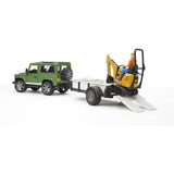 Bruder Land Rover Defender W/Trailerjcb Micro Excavator  Image#1