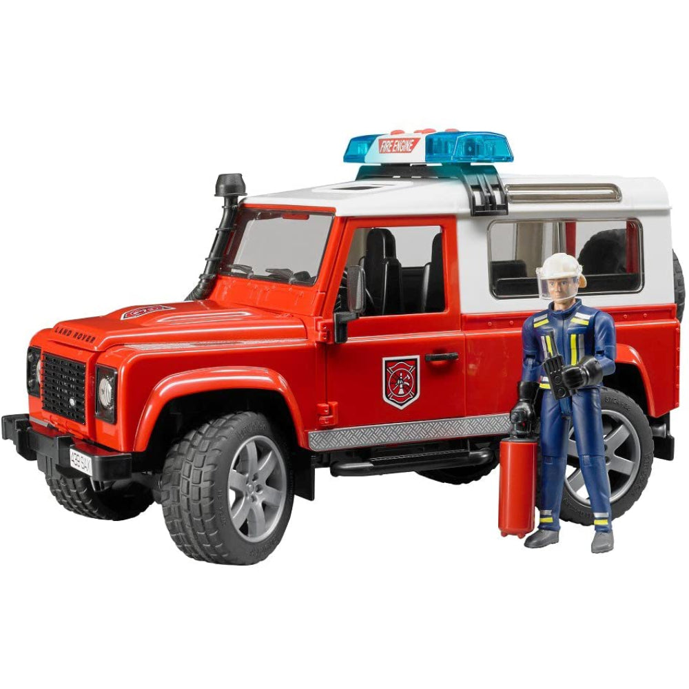 Bruder Land Rover Defender Fire Dept Vehicle W/ Fireman  Image#1