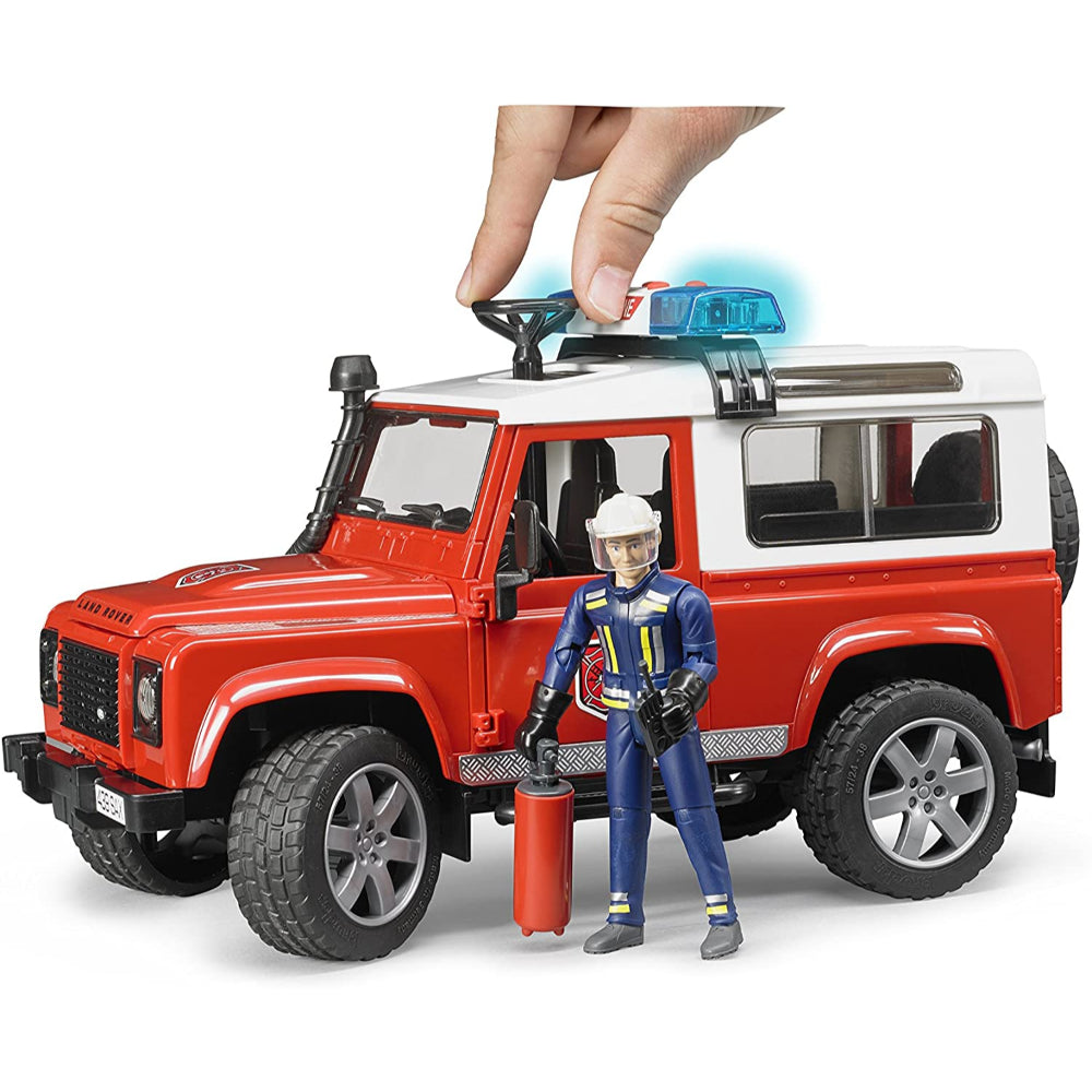 Bruder Land Rover Defender Fire Dept Vehicle W/ Fireman  Image#2