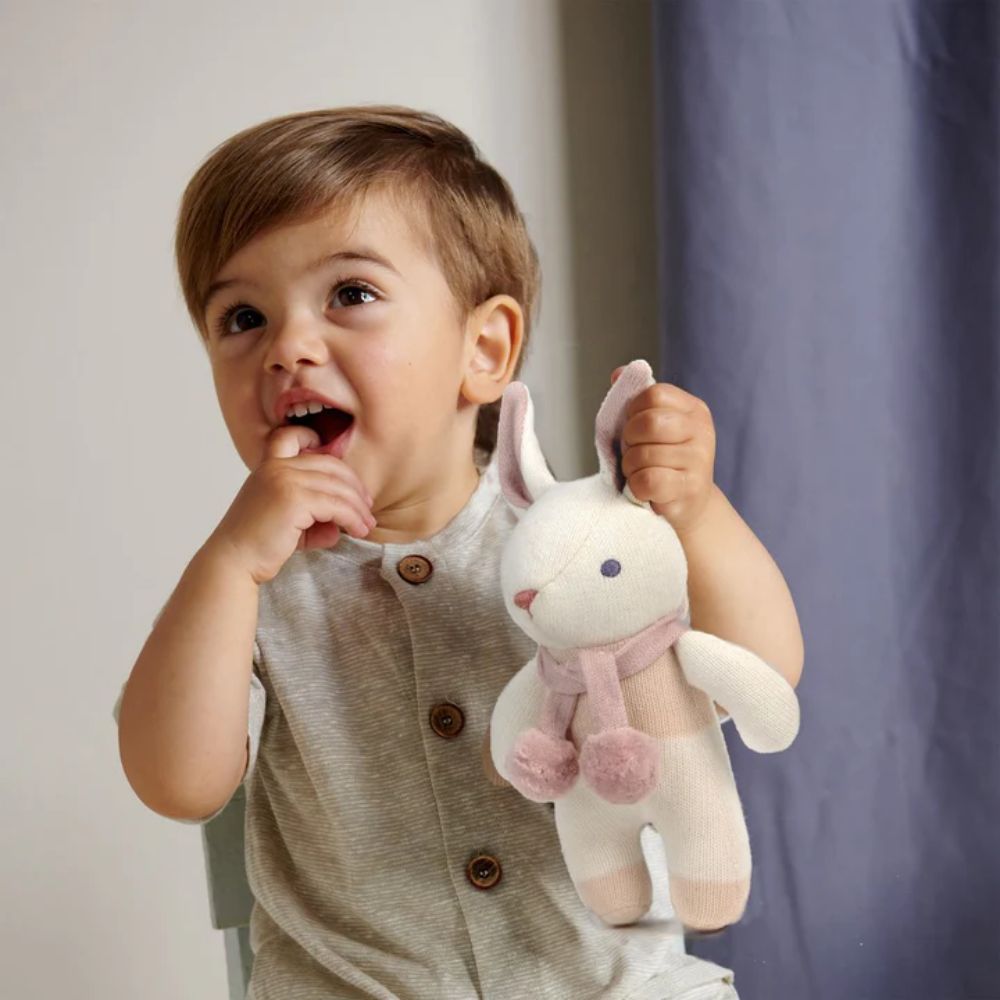 Thread Bear Design Baby Threads Cream Bunny Rattle