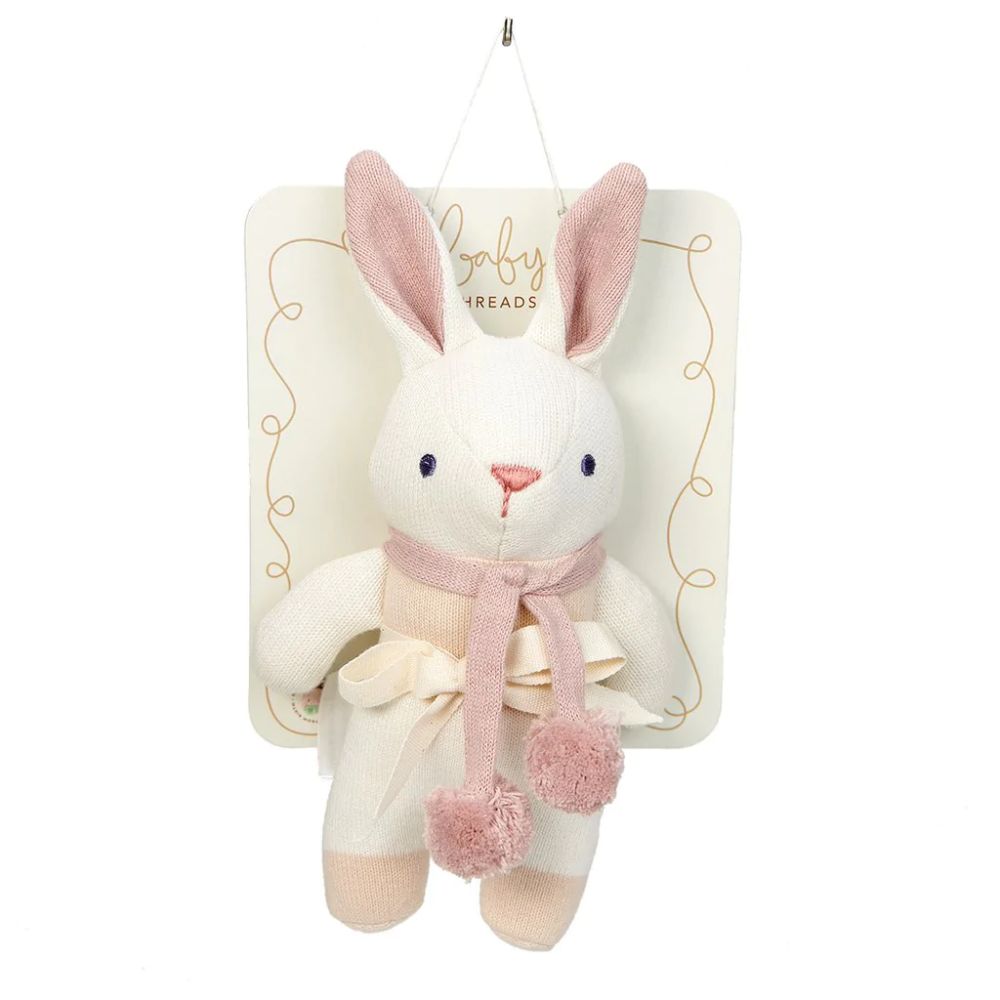 Thread Bear Design Baby Threads Cream Bunny Rattle