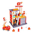 Tooky Toy 16pc Wood Fireman Toys w/ Toy Fire Truck and Rescue Helicopter