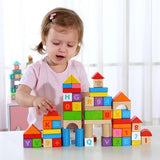 Tooky Toy 70pcs Blocks - Rubber Wood