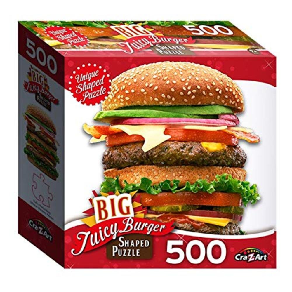 Craz Art Big Juicy Burger 500 Pc Hamburger Shaped Jigsaw Puzzle  Image#1
