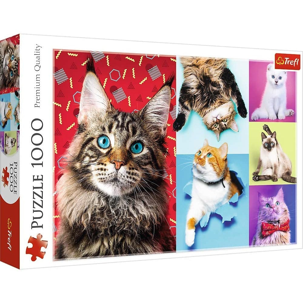 Trefl 1000 Piece Jigsaw Puzzle, Happy Cats  Image#1