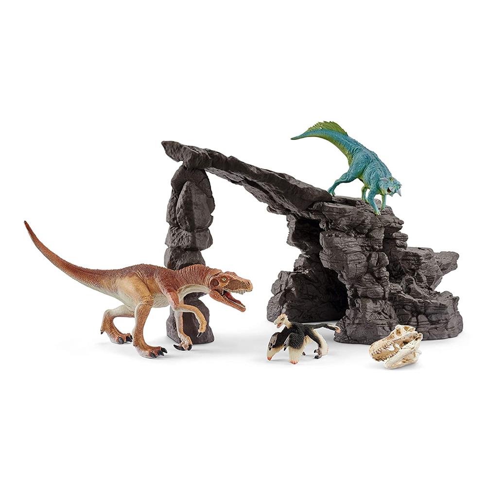 Schleich Dino Set with Cave Figurine Toy Play, Multicolor  Image#1