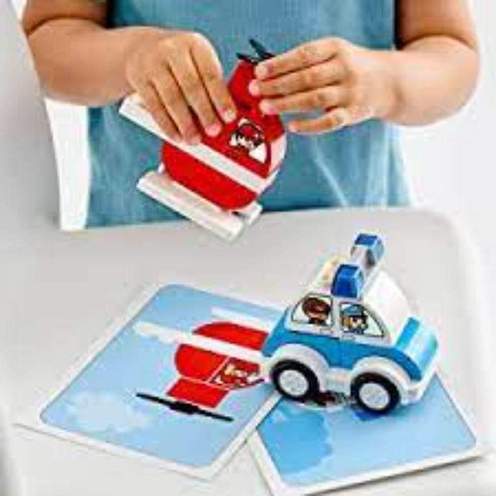 Lego Duplo My First Fire Helicopter And Police Car Building